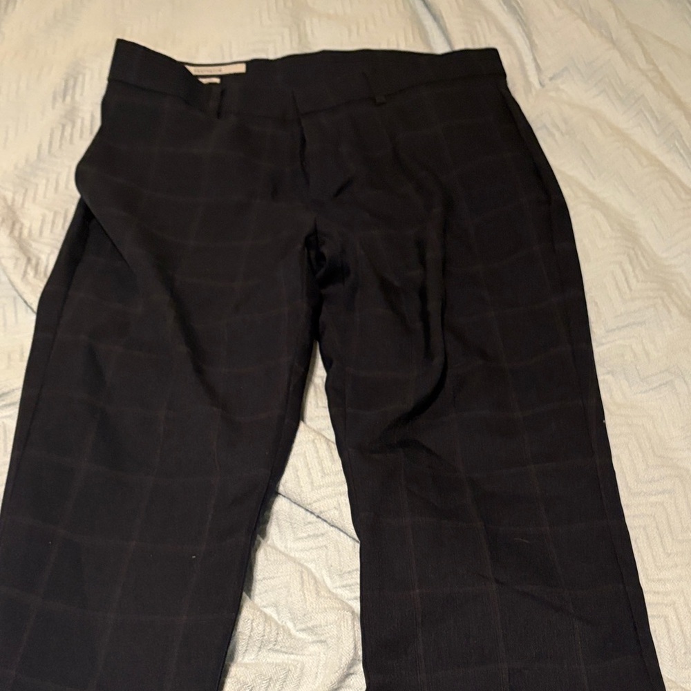 Perry Ellis Black Plaid Dress Pants